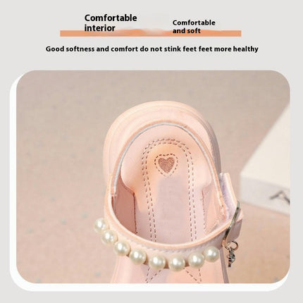 Girls Faux Leather Sandals Girls Bow Rhinestone Summer Sandals