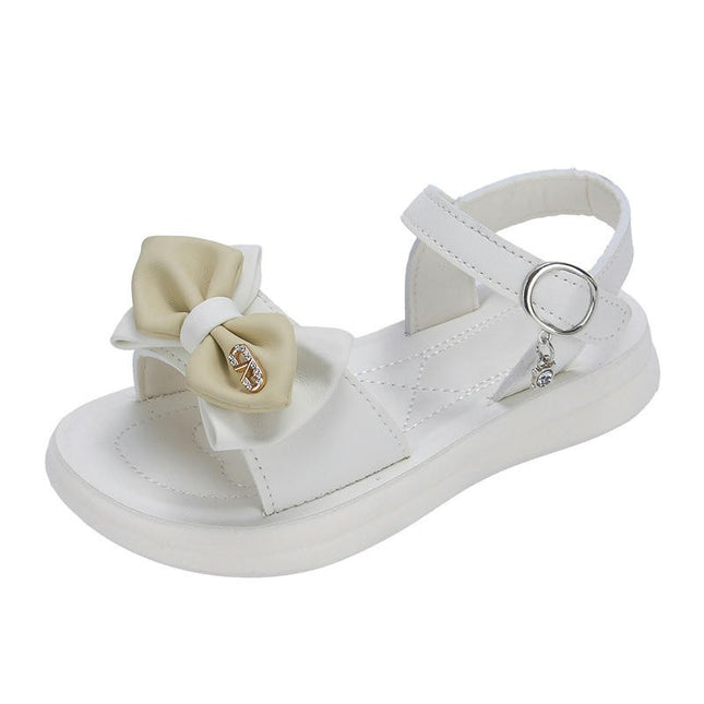 Little Kid Girls Sandals Fashion Bow Summer Faux Leather Sandals