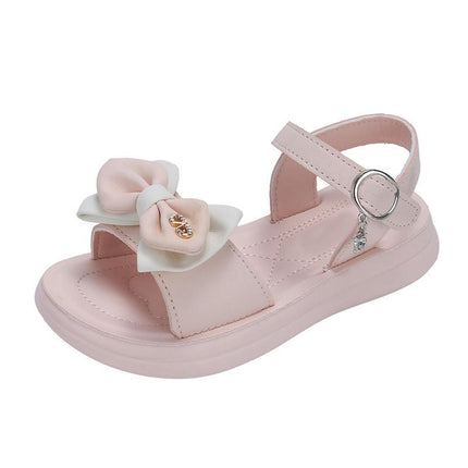 Little Kid Girls Sandals Fashion Bow Summer Faux Leather Sandals