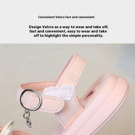 Little Kid Girls Sandals Fashion Bow Summer Faux Leather Sandals