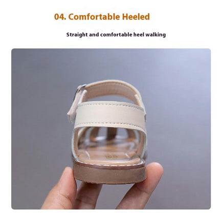 Little Girls Cute Sandals Closed Toe Summer Faux Leather Sandals