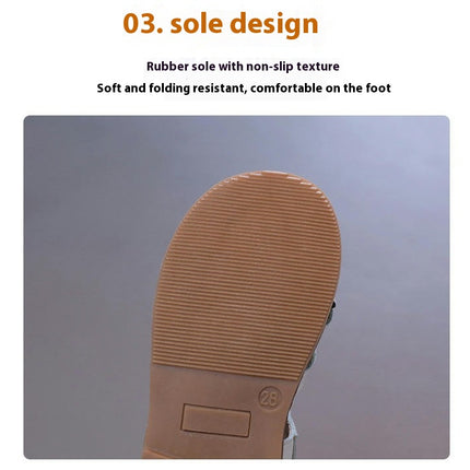 Little Girls Cute Sandals Closed Toe Summer Faux Leather Sandals