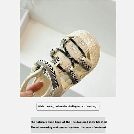 Girls Close Toe Sport Sandals Summer Outdoor Athletic Beach Faux Leather Sandals