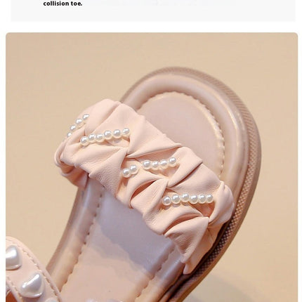 Girls Sandals Summer Soft Sole Fashion Bow Flat Faux Leather Sandals