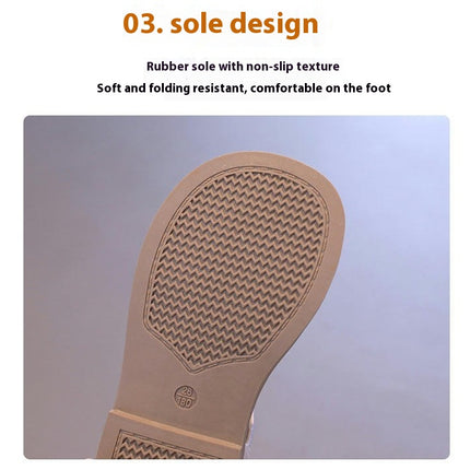 Girl Sandals Summer Cute Mesh Bow Princess Faux Leather Sandals
