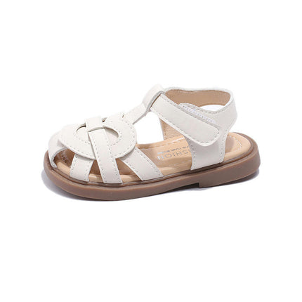 Girls Sandals Circle Closed Toe Soft Soled Faux Leather Sandals