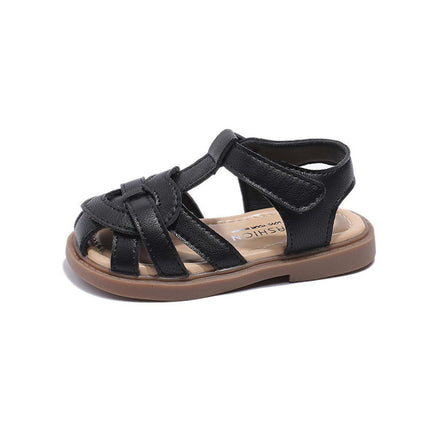 Girls Sandals Circle Closed Toe Soft Soled Faux Leather Sandals