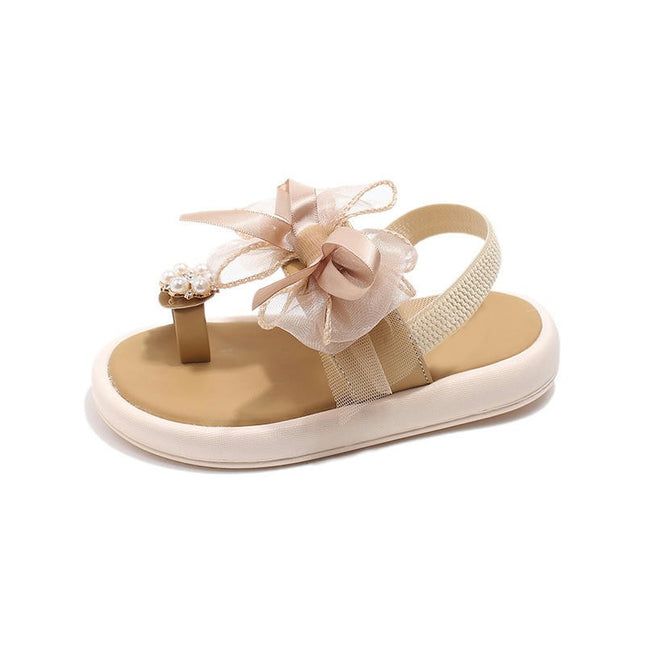Summer Sandals Little Girl Open Toe Bow Knot Fashion Soft Faux Leather Sandals