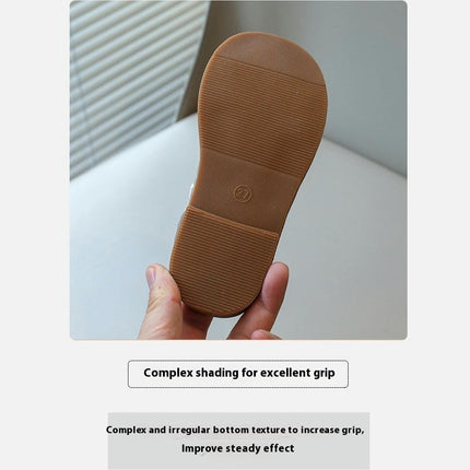 Summer Sandals Girls Open Toe Soft Sole Anti Slip Faux Leather Sandals