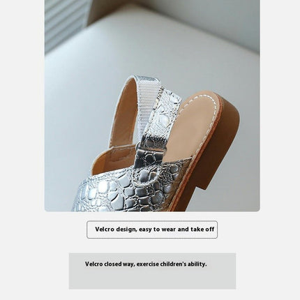 Summer Sandals Girls Open Toe Soft Sole Anti Slip Faux Leather Sandals