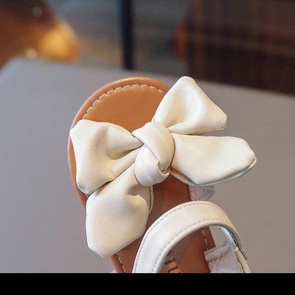 Toddler Sandals Summer Bow Girls Princess Faux Leather Sandals