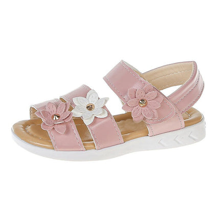 Toddler Cross Girls Sandals Non Slip Flower Faux Leather Sandals