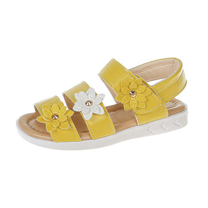 Toddler Cross Girls Sandals Non Slip Flower Faux Leather Sandals
