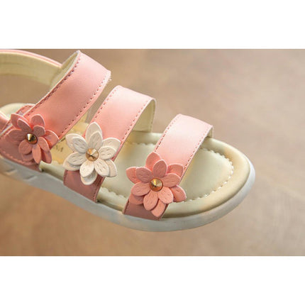 Toddler Cross Girls Sandals Non Slip Flower Faux Leather Sandals