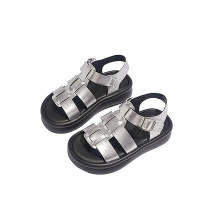 Faux Leather Sandals for Toddler Girls Casual Roman Beach Sandals