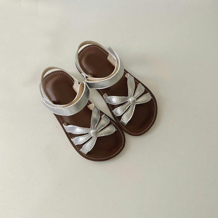 Toddler Girls Sandals Open Toe Princess Faux Leather Sandals for Summer Party