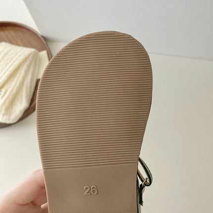 Toddler Girls Sandals Open Toe Princess Faux Leather Sandals for Summer Party