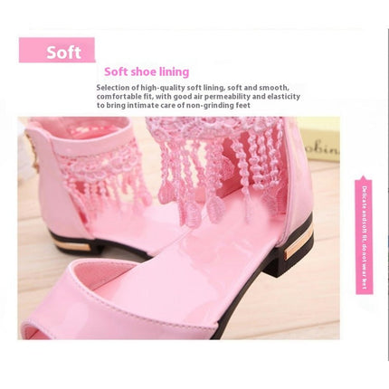 Little Girls Sandals Summer Tassel Faux Leather Roman Sandals