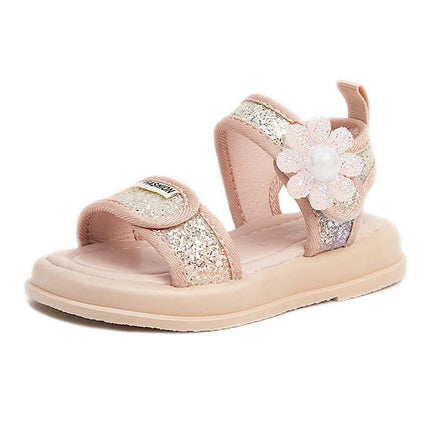 Girls Sport Sandals Toddler Summer Bling Sequins Open Toe Faux Leather Beach Sandal