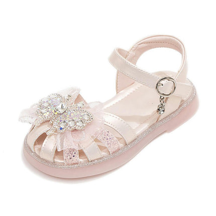 Girls Sandals Kids Open Toe Wedding Party Faux Leather Sandals