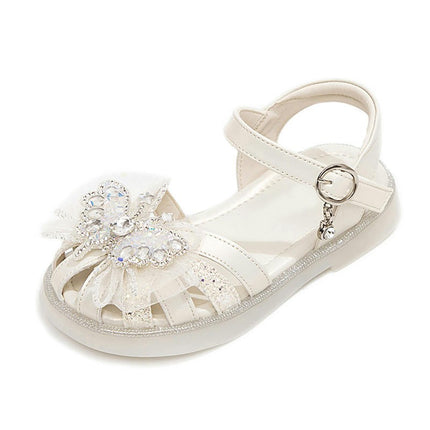 Girls Sandals Kids Open Toe Wedding Party Faux Leather Sandals