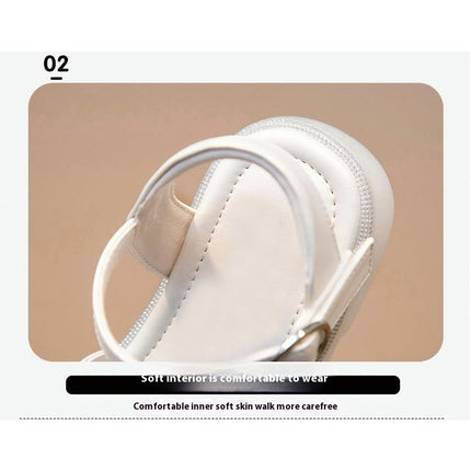 Girls Sandals Kids Open Toe Wedding Party Faux Leather Sandals