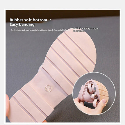 Girls Fashion Flat Princess Top Sandals Fashion Roman Faux Leather Sandals