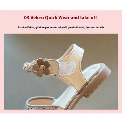 Girls Sandals Closed Toe Summer Outdoor Beach Faux Leather Sandals