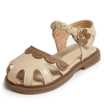 Girls Sandals Closed Toe Summer Outdoor Beach Faux Leather Sandals