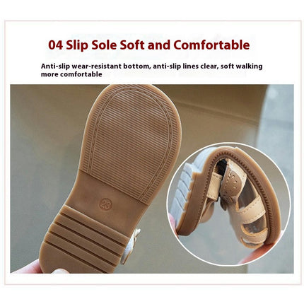 Girls Sandals Closed Toe Summer Outdoor Beach Faux Leather Sandals