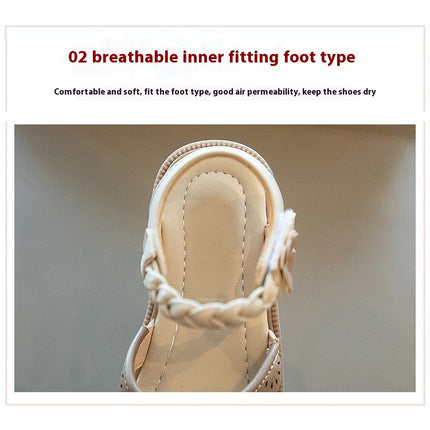 Girls Sandals Closed Toe Summer Outdoor Beach Faux Leather Sandals