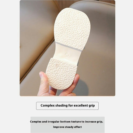 Girls Braided Flat Sandals With Elastic Band Roman Fashion Faux Leather Sandals