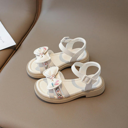 Toddler Girls Bow Sandals Summer Fashion Flower Girl Beach Faux Leather Sandals