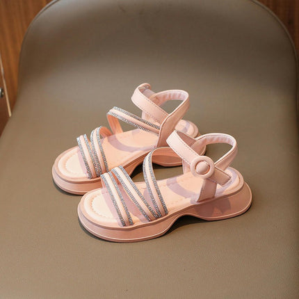 Girls Faux Leather Sandals Summer Casual Flower Girls Princess Sandals