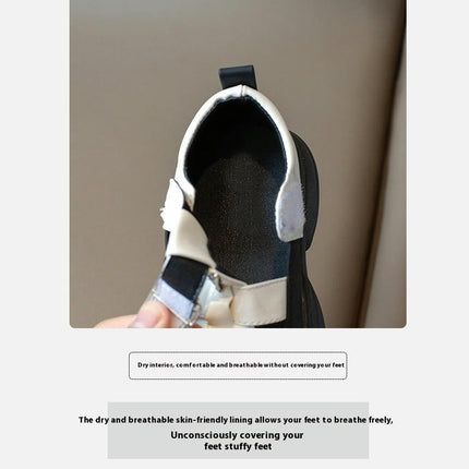 Kids Summer Hollow Toe Faux Leather Sandals Soft Sole Beach Shoes