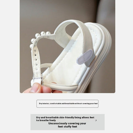 Children Girls Sandals Thick Summer Fashionable Pearl Sandals