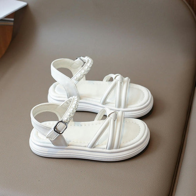 Children Girls Sandals Thick Summer Fashionable Pearl Sandals