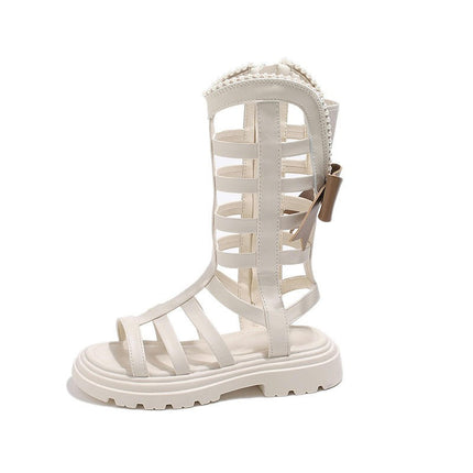 Girls Faux Leather Sandals with Buckles Open Toe Summer Princess Shoes