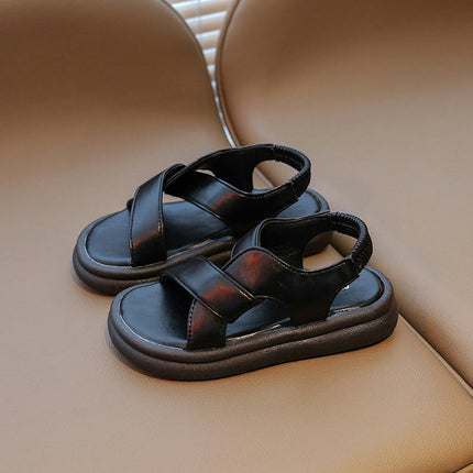 Toddler Girl Sandals for Summer Party Wedding School Flats Faux Leather