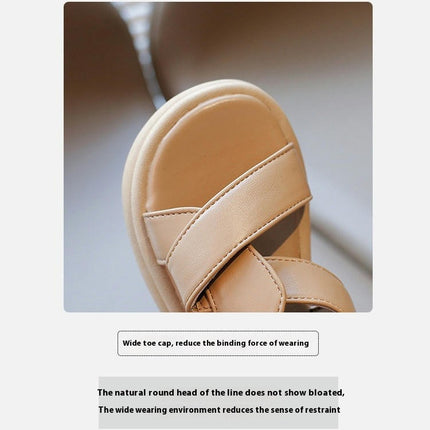 Toddler Girl Sandals for Summer Party Wedding School Flats Faux Leather