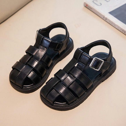 Faux Leather Sandals for Toddler Girls Summer Roman Beach Sandals