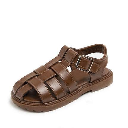 Faux Leather Sandals for Toddler Girls Summer Roman Beach Sandals