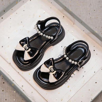 Little Girl Thick Sole Wedding Party Shoes Summer Faux Leather Sandals