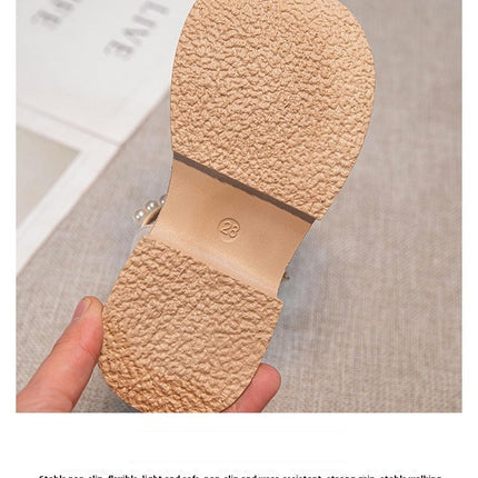 Little Girl Thick Sole Wedding Party Shoes Summer Faux Leather Sandals