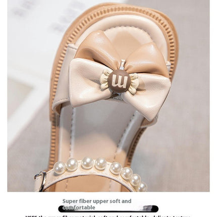 Little Girl Thick Sole Wedding Party Shoes Summer Faux Leather Sandals