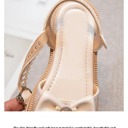 Little Girl Thick Sole Wedding Party Shoes Summer Faux Leather Sandals