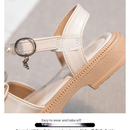 Little Girl Thick Sole Wedding Party Shoes Summer Faux Leather Sandals