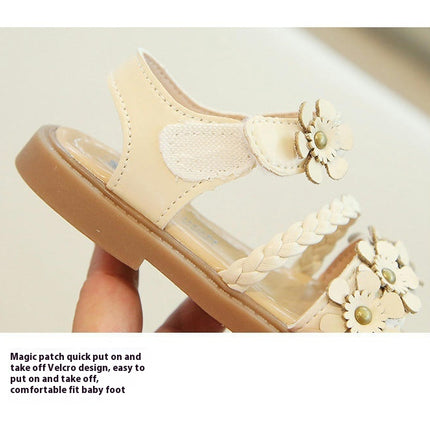Toddler Flower Girl Sandals Girls Summer Wedding Party Faux Leather Sandals
