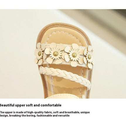 Toddler Flower Girl Sandals Girls Summer Wedding Party Faux Leather Sandals