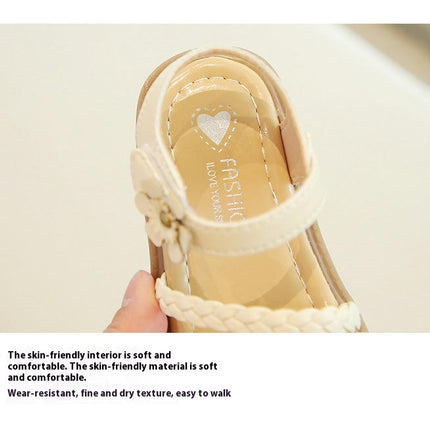 Toddler Flower Girl Sandals Girls Summer Wedding Party Faux Leather Sandals